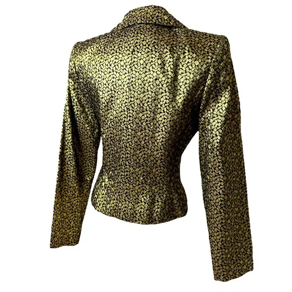 LILLY RUBIN VINTAGE GOLD METALLIC BLAZER. - Picture 3 of 10